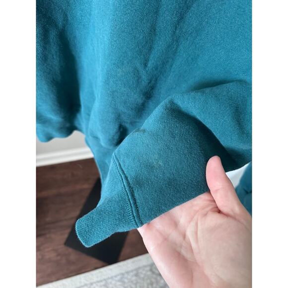 Jerzee Glacier Park Vintage 1/4 Zip Pullover Teal - Picture 3 of 6